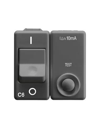 Disjoncteur Gewiss GW21438 1P N C10 IDN 10 mA 230 V, système GW21438, noir